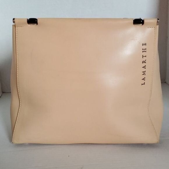 Lamarthe Italy Leather Bag Lucite Handle Satchel Handbag Purse WOMEN'S WOMAN'S - Picture 3 of 16